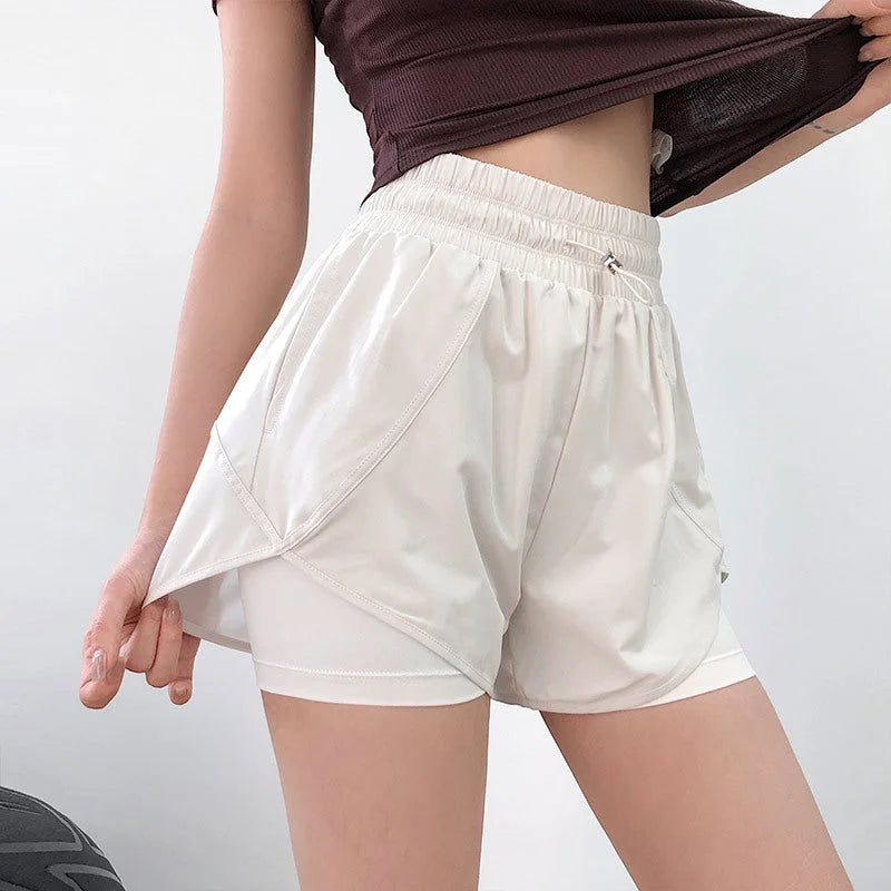 Double Layer Non-See Through Shorts for Running Yoga Pilates