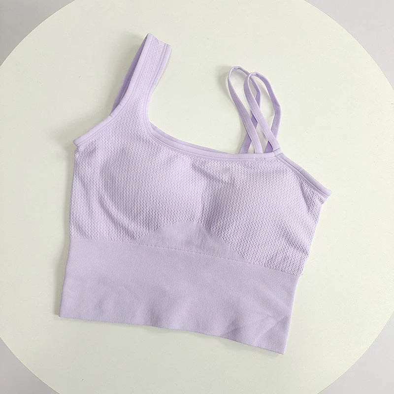 Asymmetric Strap Breathable Wireless Sports Bra