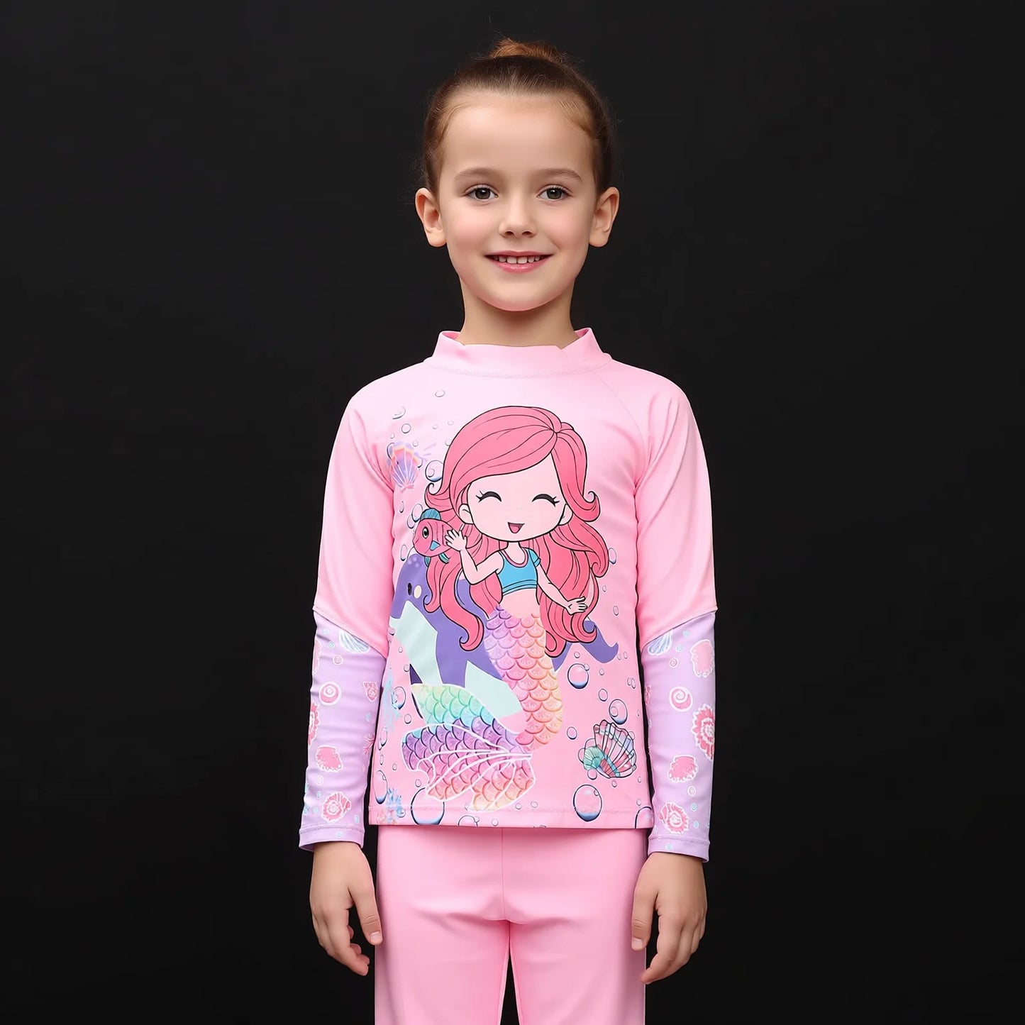 Children's Long Sleeve Rash Guard and Leggings Set