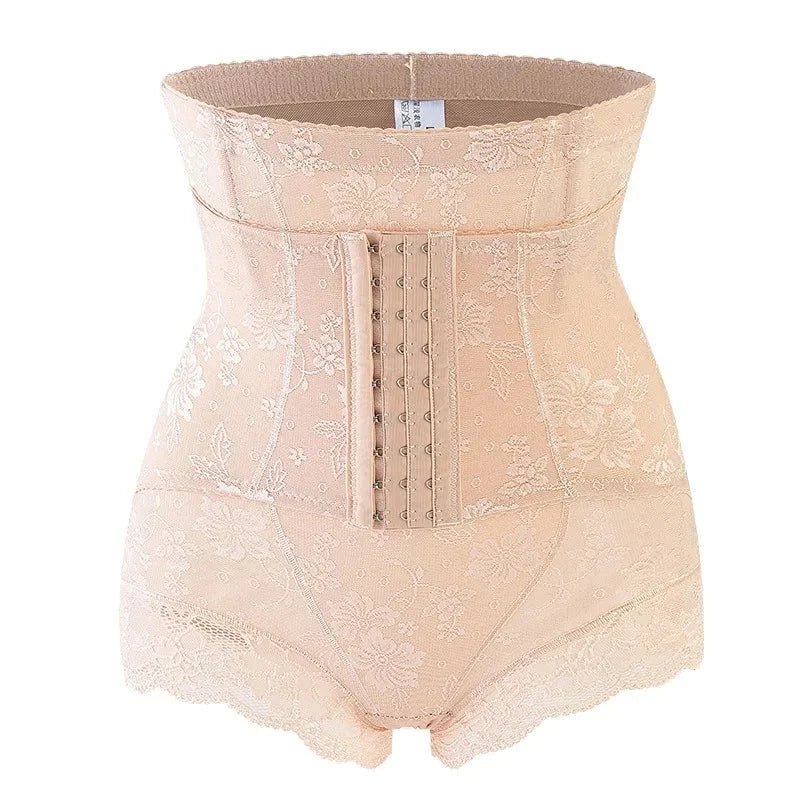 Lace High Waisted Shapewear Tummy Control Panties with Steel Bones