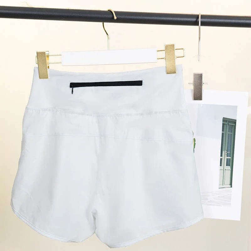 High-waisted anti-showthrough shorts women - breathable quick-dry summer fitness shorts with hidden pockets