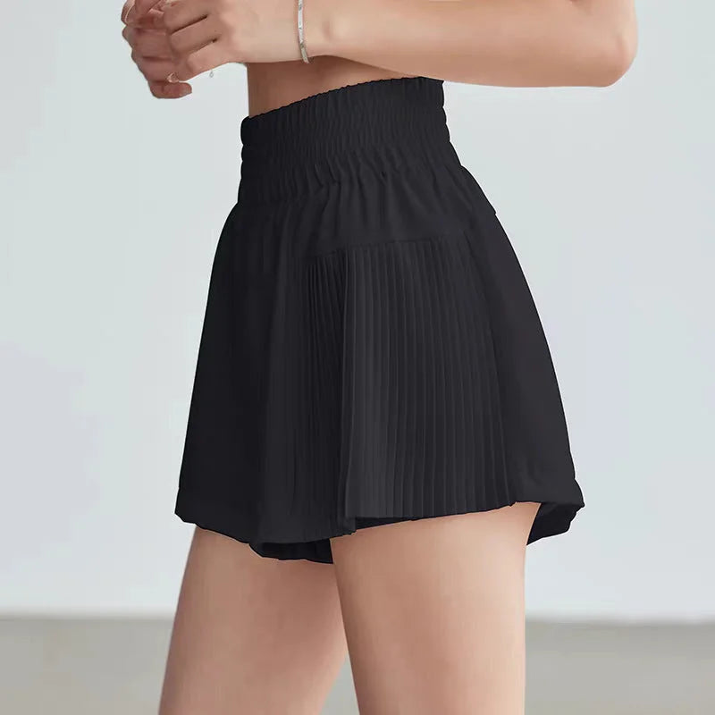 Wide Leg Pleated Shorts - Summer Lounge Activewear