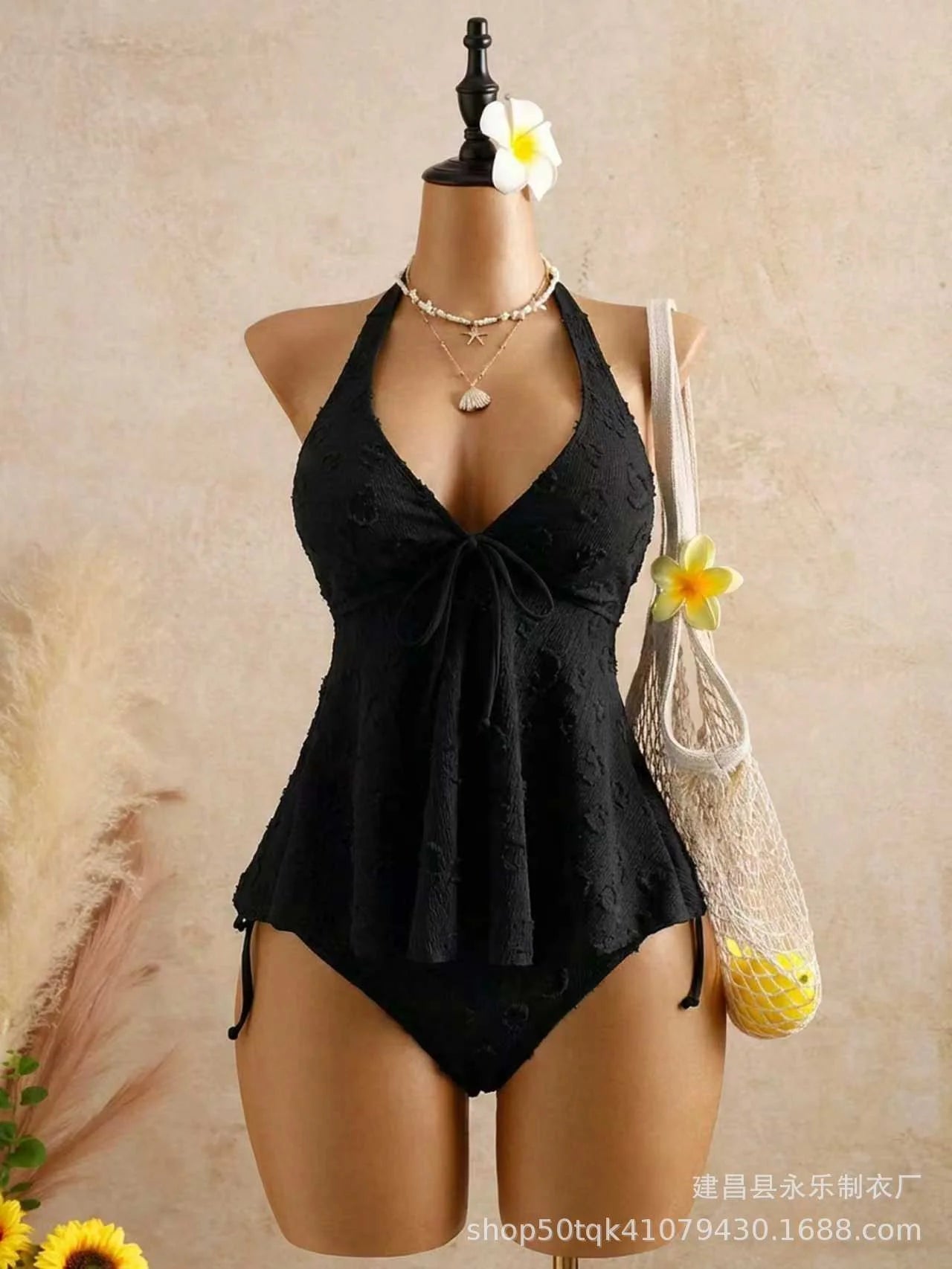 V-neck tie-front camisole lingerie top