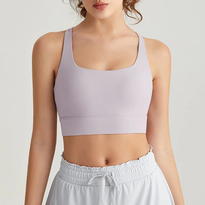 High Intensity Support Sports Bra Cross Back Design - Y-Back Yoga Activewear
