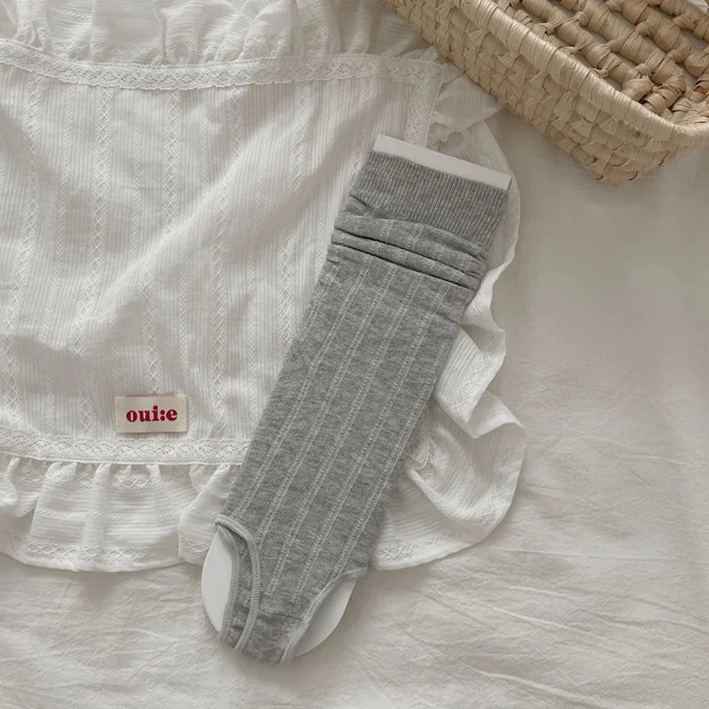 Ballet Ruched Mid-Calf Socks with Ruffle Trim for Sandals