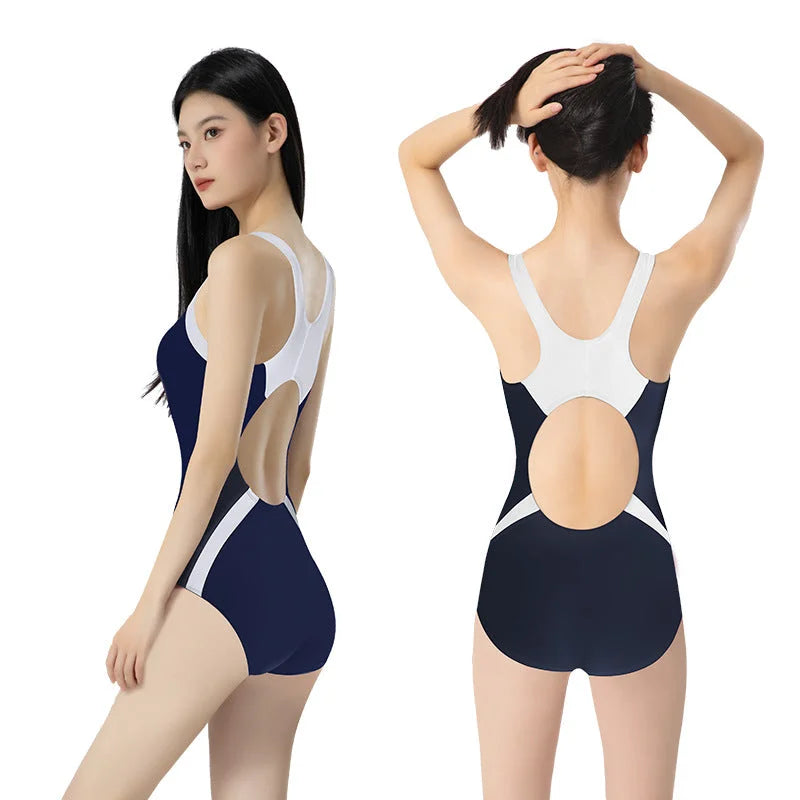 Triangle One-Piece Swimsuit – Burgundy Red One-Piece Swimwear for Women