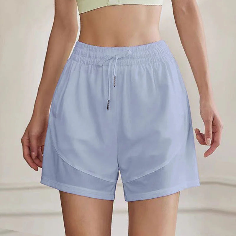 Summer Quick Dry False Two-Piece Loose Active Shorts