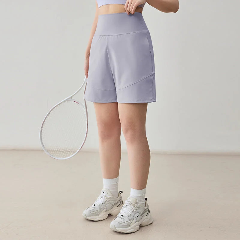 Bean Pink Quick Dry Sport Shorts - High Waist Yoga Running Tennis Activewear