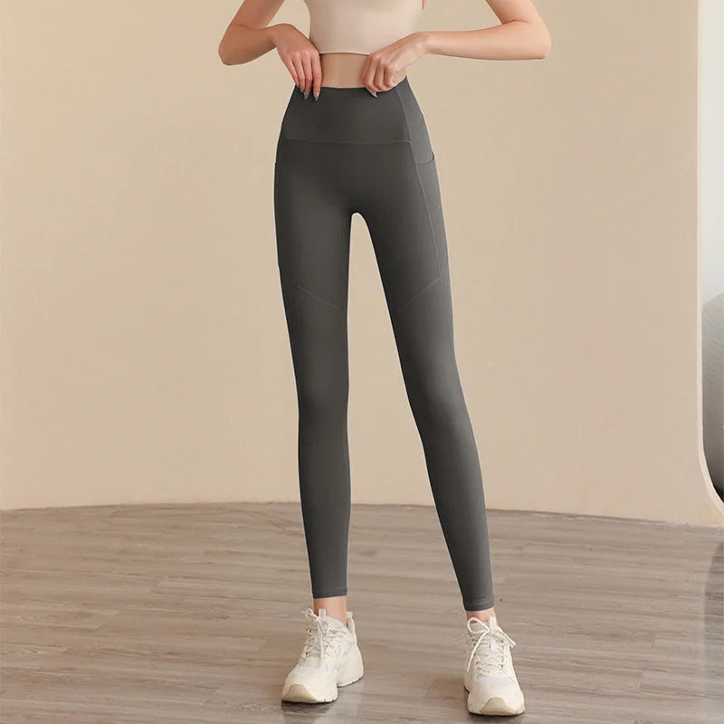 Side Pocket Bare Skin Feel Yoga Pants