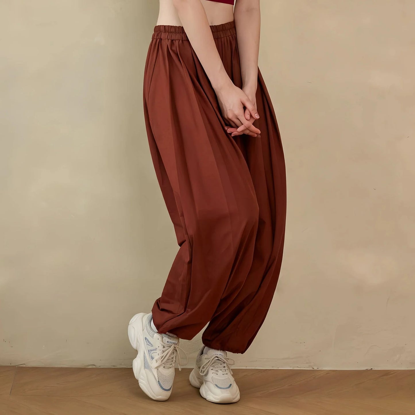 Harem Pants Wide Leg Yoga Trousers Soft Cotton Summer Athleisure