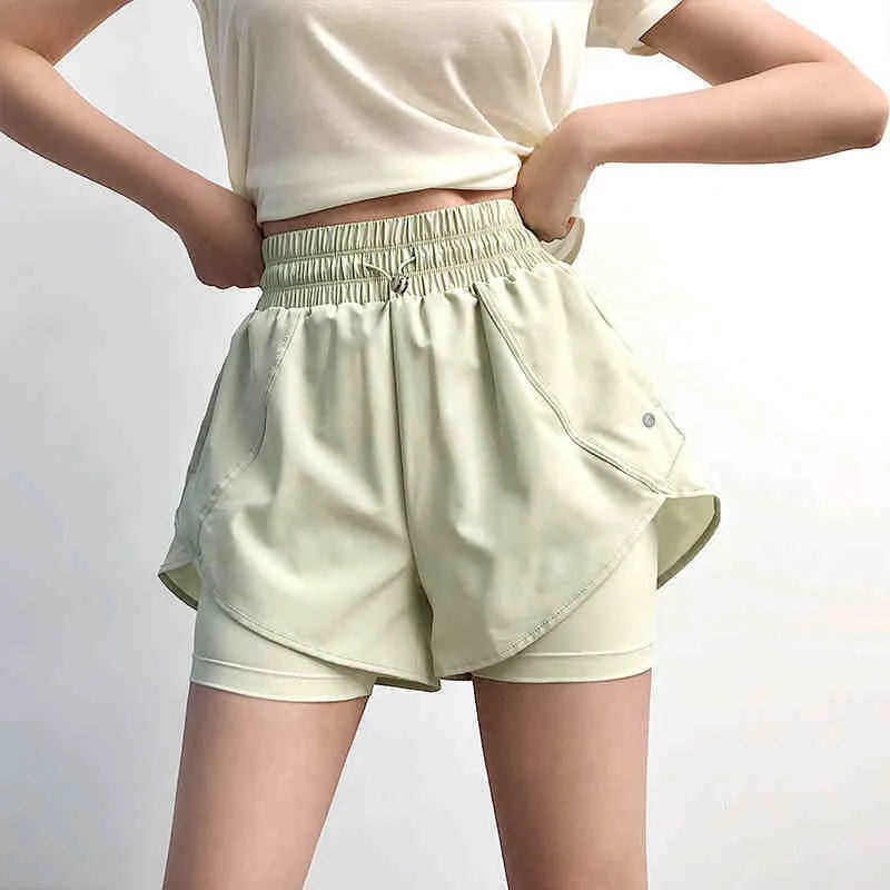 Double Layer Non-See Through Shorts for Running Yoga Pilates