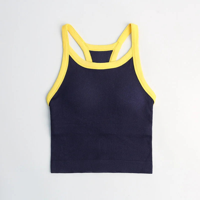Fixed-Bra Tank Top with Built-in Padding & Wide Straps