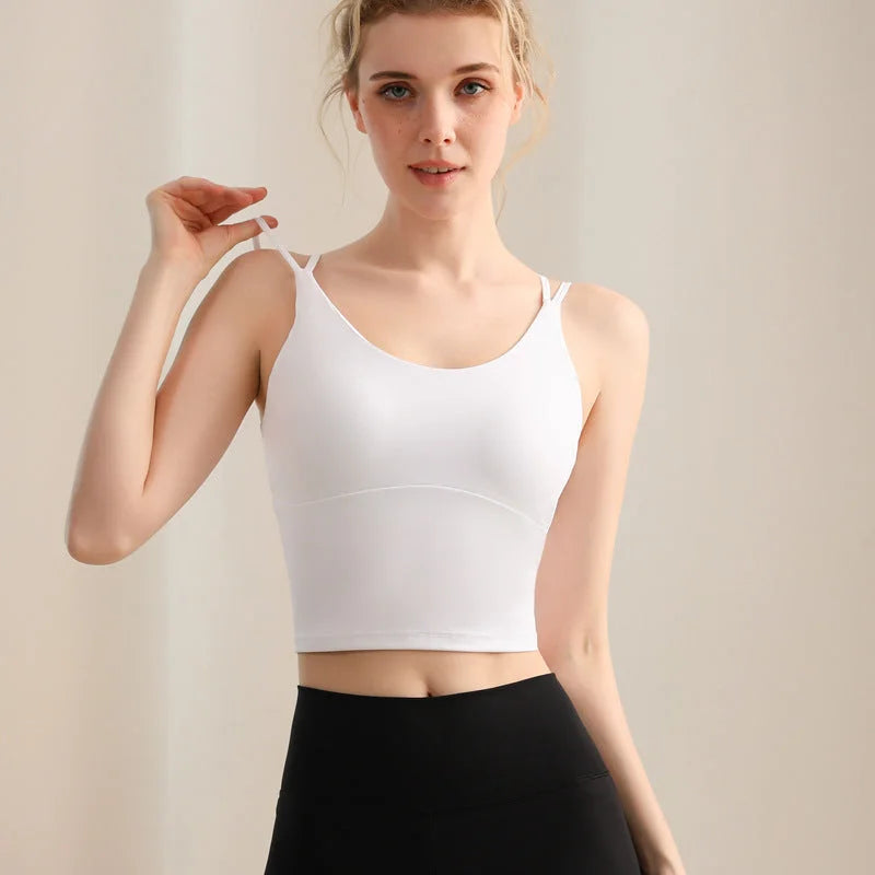 Strappy Yoga Camisole with Built-in Bra