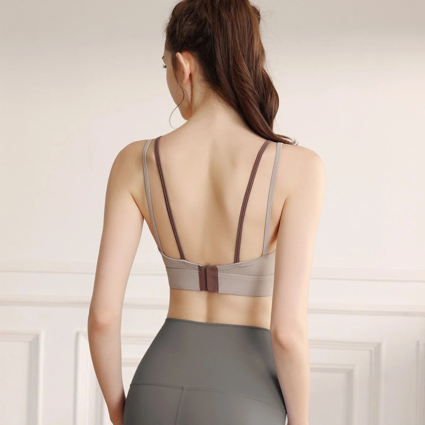 Fixed Cup Sports Bra for Women - Shockproof Support Running Training Fitness Yoga Cross Back Bra