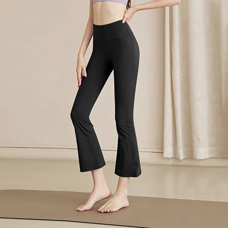 High Waist Butt-Lifting Micro Flare Yoga Pants