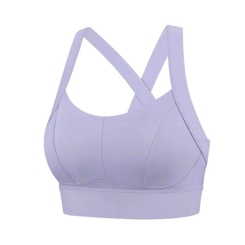 High-Intensity Running Sports Bra - Anti-Vibration Pull-Through Support Bra