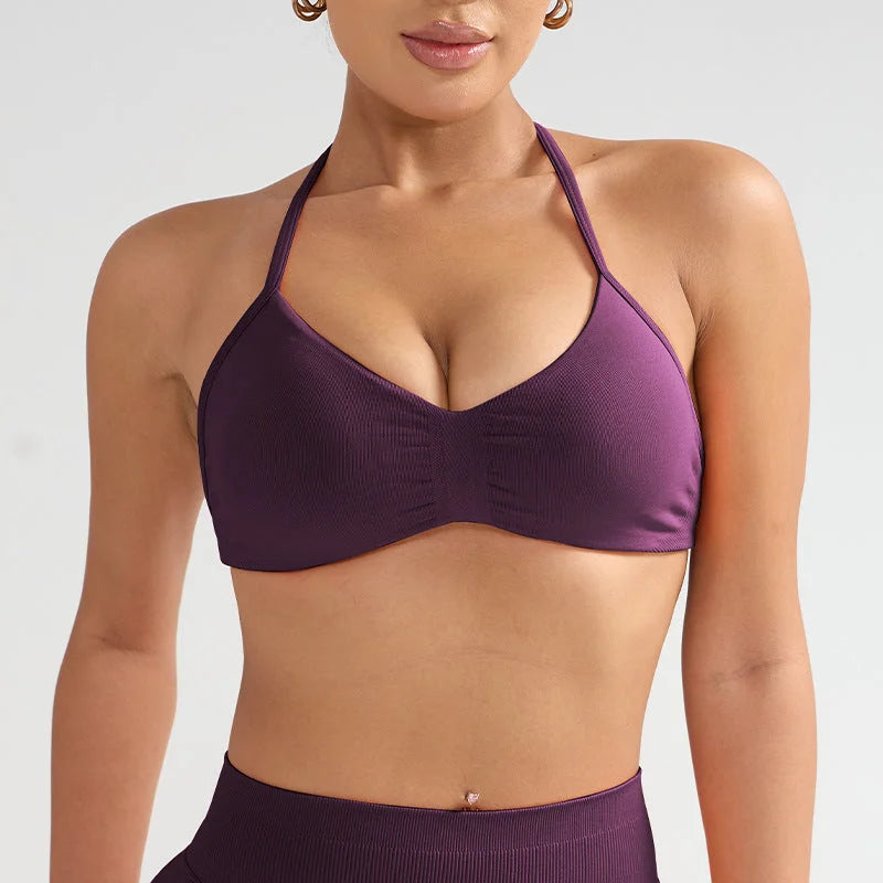 Elegant Back Strap Sports Bra - Ultra Supportive Yoga Top