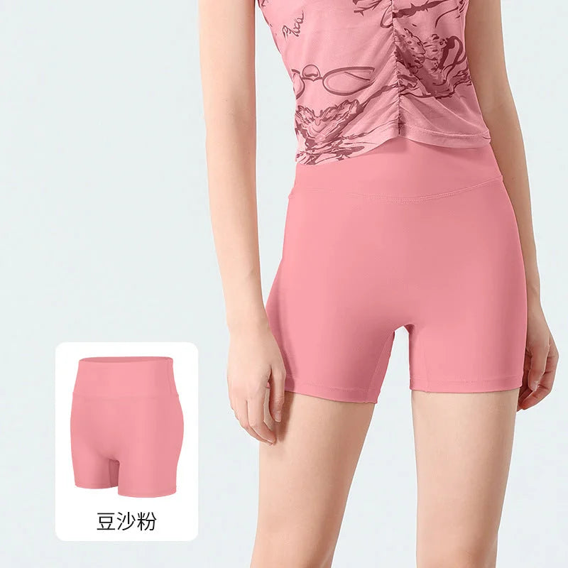 High-Waisted 3/4 Yoga Shorts Seamless Butt-Lifting Tummy Control Quick-Dry Workout Shorts