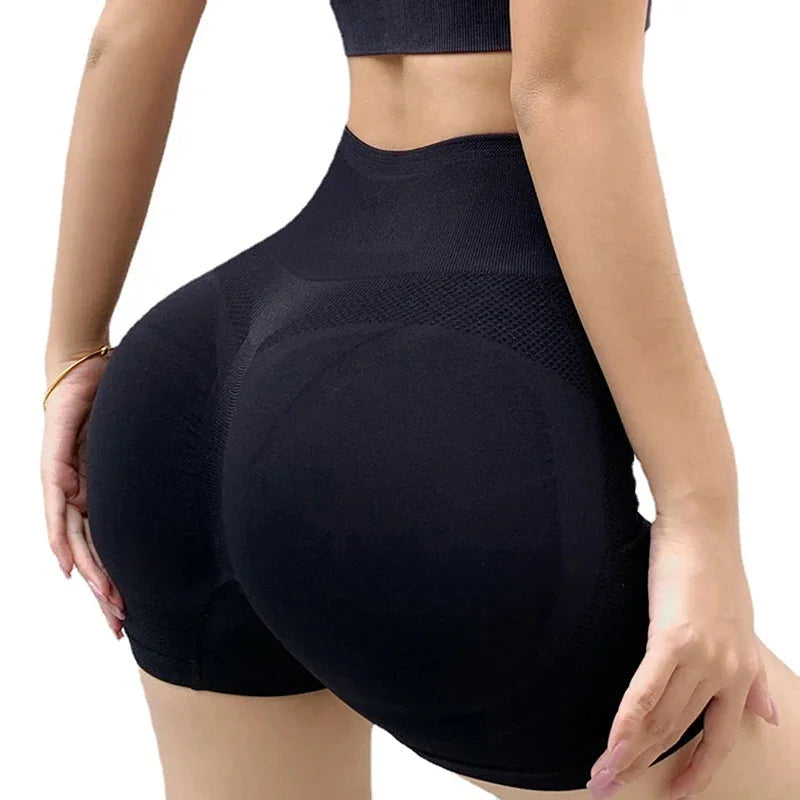 High Waisted Booty Lift Yoga Shorts - Push Up Scrunch Bum Gym Shorts