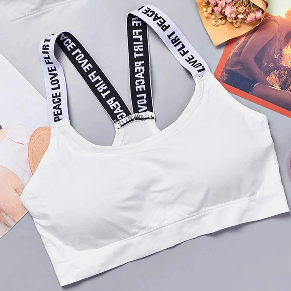 Seamless Sports Crop Top Bra Wide Straps Yoga Fitness Activewear