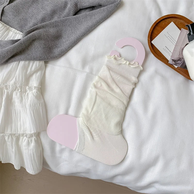 Ballet Style Ruffled Leg Warmers Footless Socks - Scrunch Leg Covers