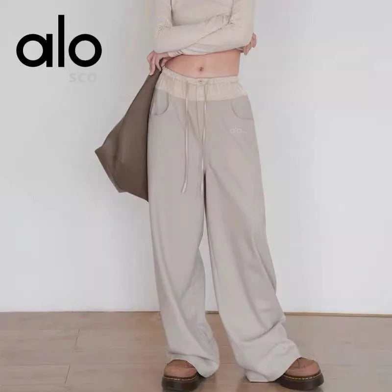 Loose Straight Wide-Leg Yoga Pants - High-Waisted Comfy Lounge Loungewear