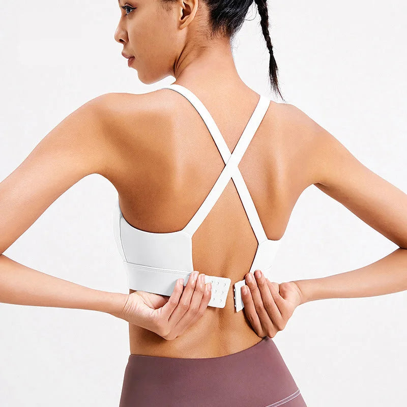 High-Impact Support Sports Bra with Anti-Shock Back Design, Moisture-Wicking and Lifted Bust