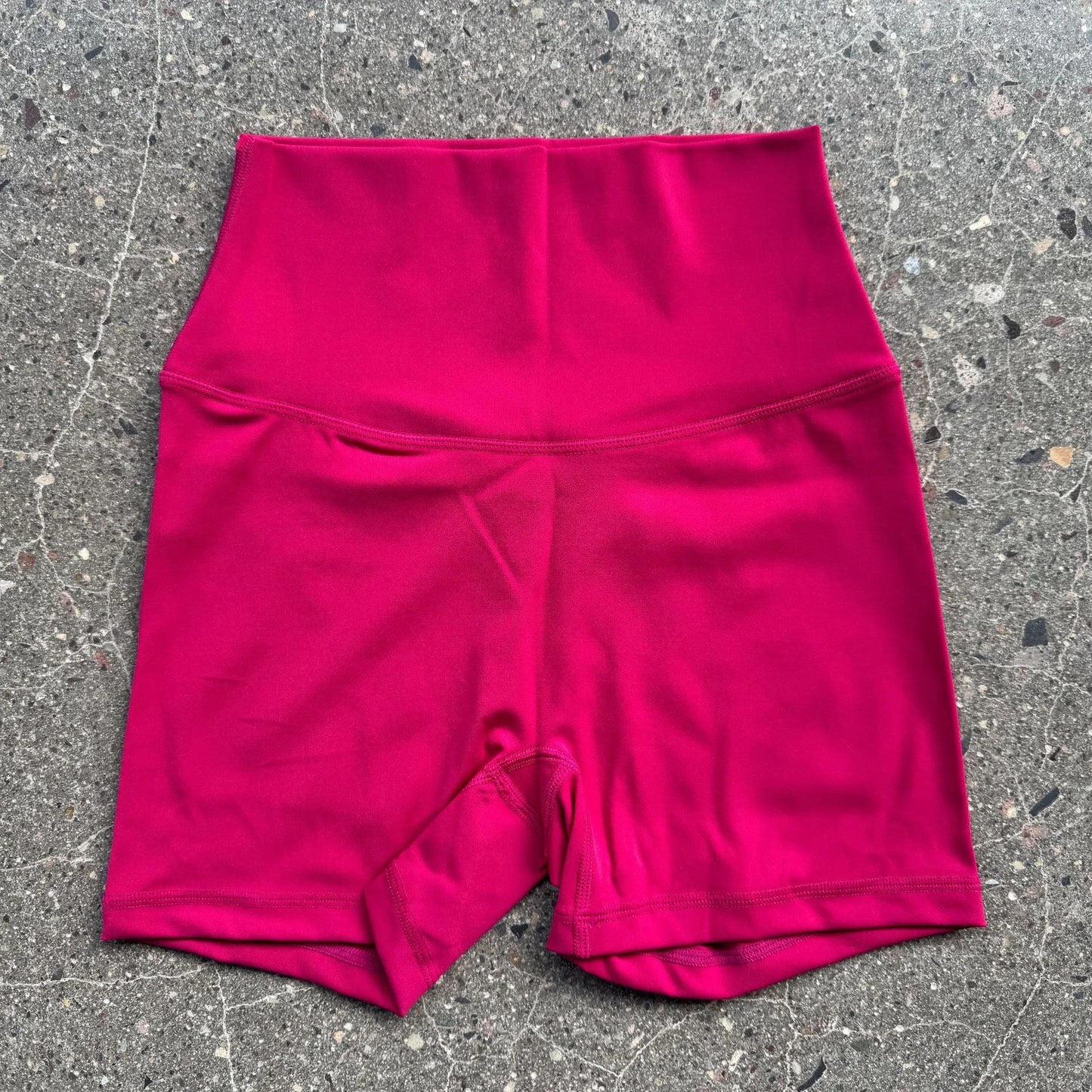 Magenta High Waist Yoga Shorts for Summer