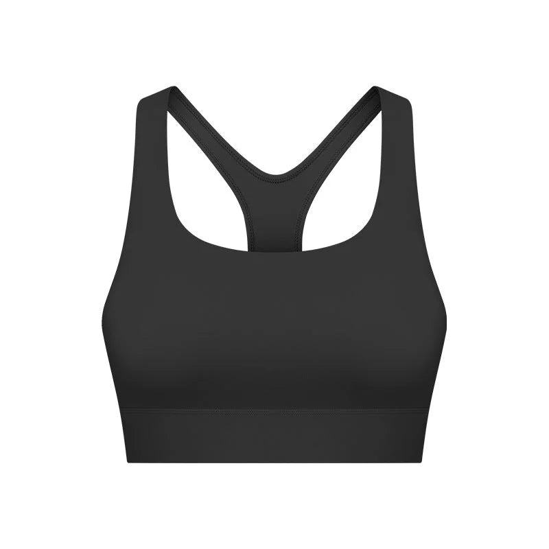 High-Intensity Motion Bra: Breathable Backless Sports Bra with Push-Up and Hollow Details