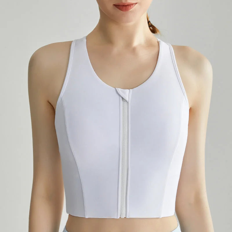 High Support Front Zip Sports Bra with Secure Cupping