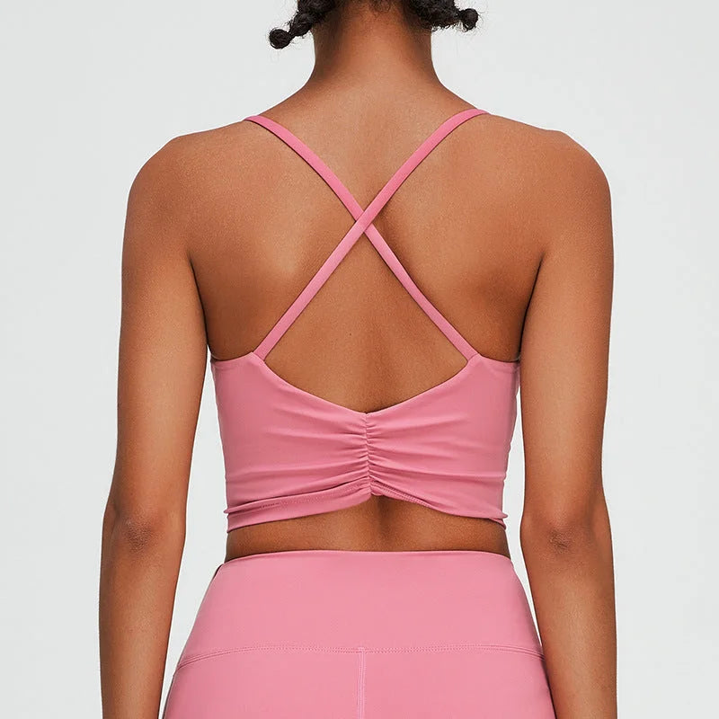 Crossback Cami Yoga Sports Bra - Ultra Soft Matte Fabric