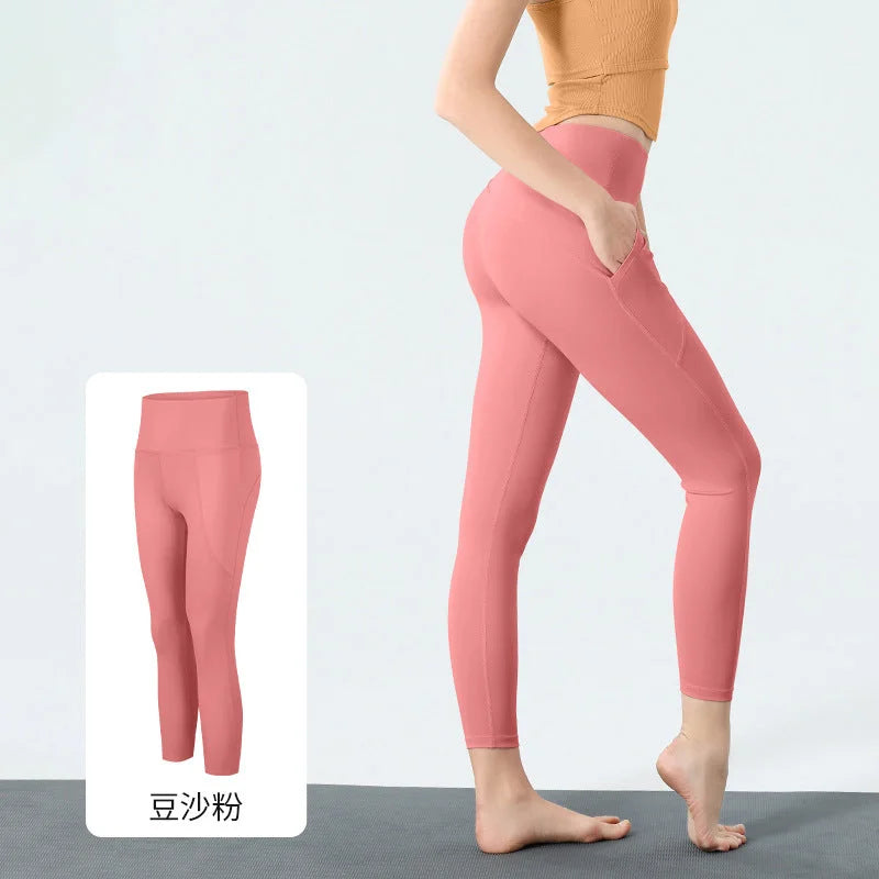 High Waist 7/8 Yoga Leggings with Pocket Detail