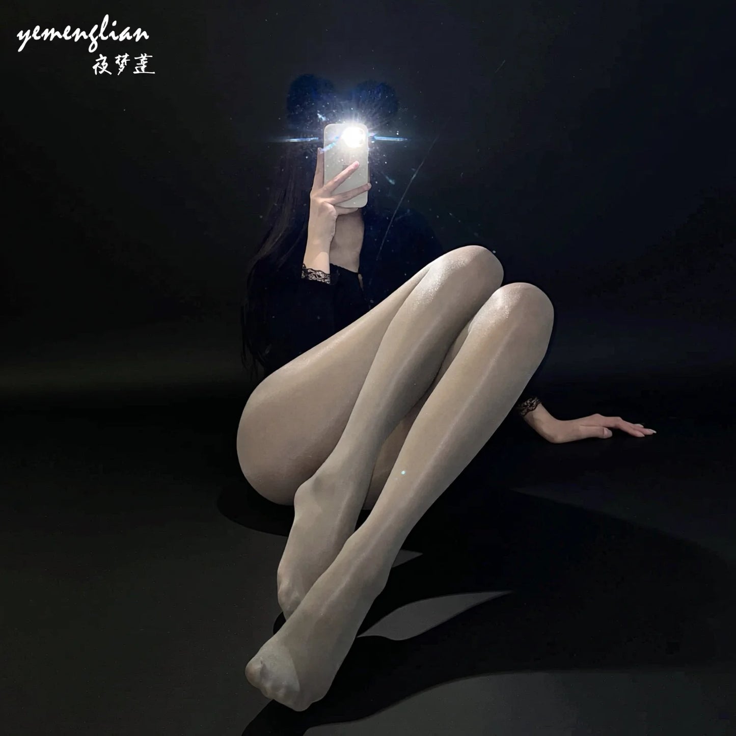 Oil Gloss Pantyhose Lingerie Open Crotch Stockings