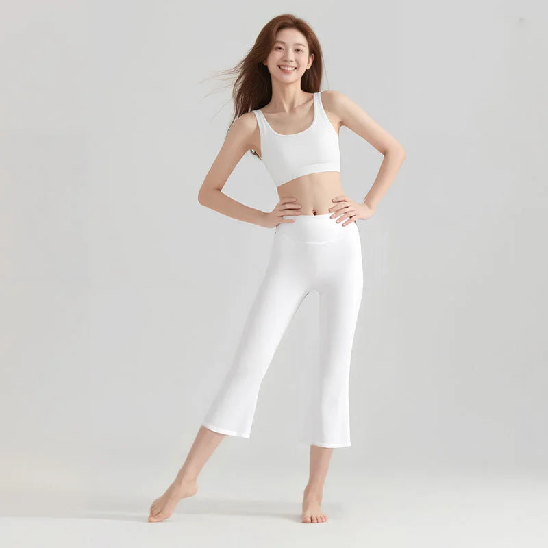 High-Waisted 7/8 Yoga Leggings for Women - Flare Capri Activewear