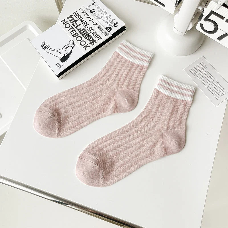 Women's Breathable Mesh Mid-Calf Socks Summer Thin Hollow Out
