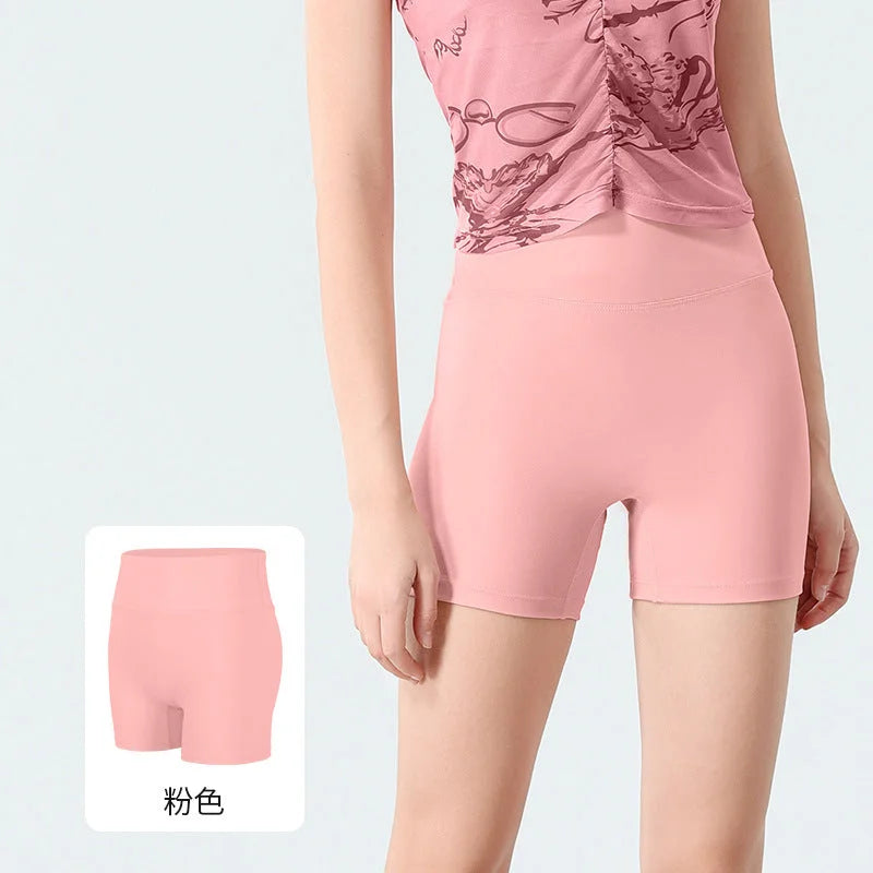 High-Waisted 3/4 Yoga Shorts Seamless Butt-Lifting Tummy Control Quick-Dry Workout Shorts