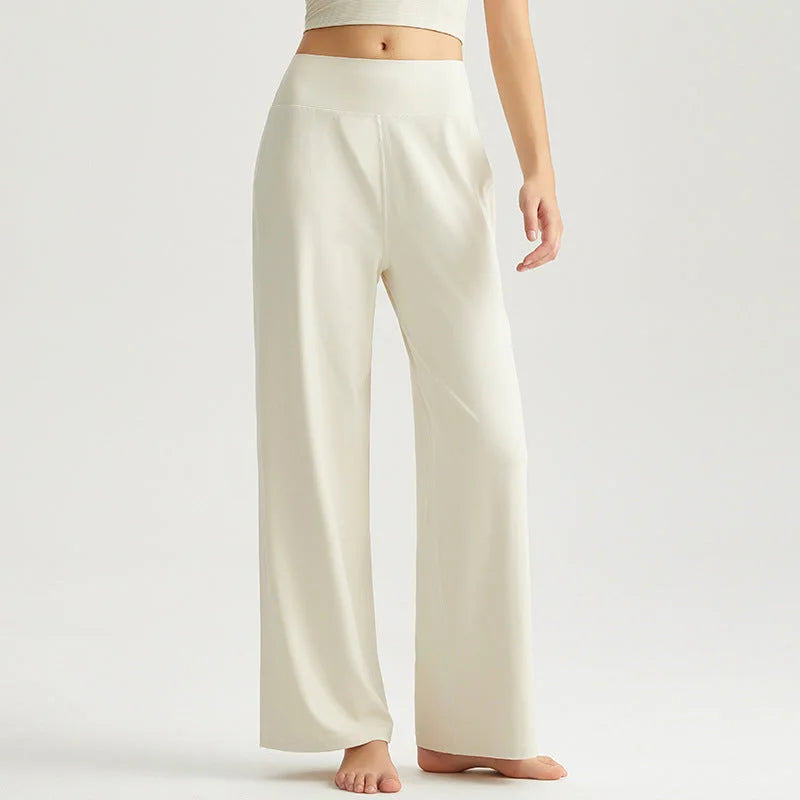 High-Waisted Wide Leg Lounge Pants for Women - Breathable Loose Fit