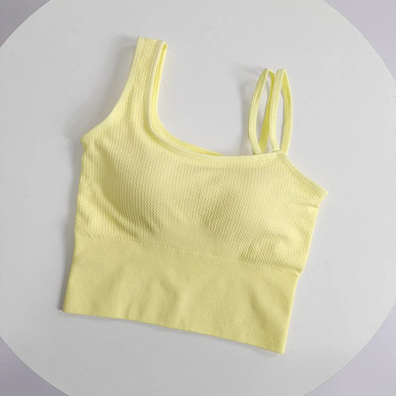 Asymmetric Strap Breathable Wireless Sports Bra