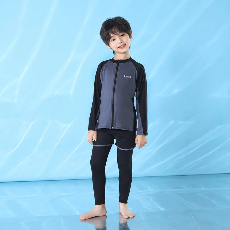 Kids UPF50+ Rash Guard Long Sleeve Long Pants Family Swimwear