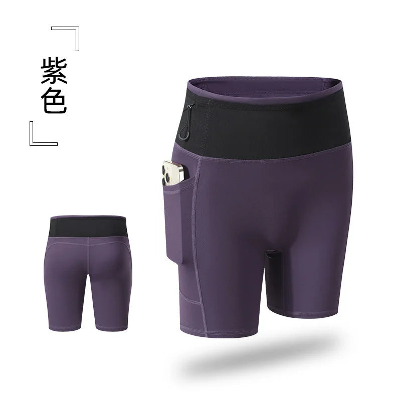 High Waisted Yoga Shorts with Pockets Women Compression Butt Lift Athletic Shorts