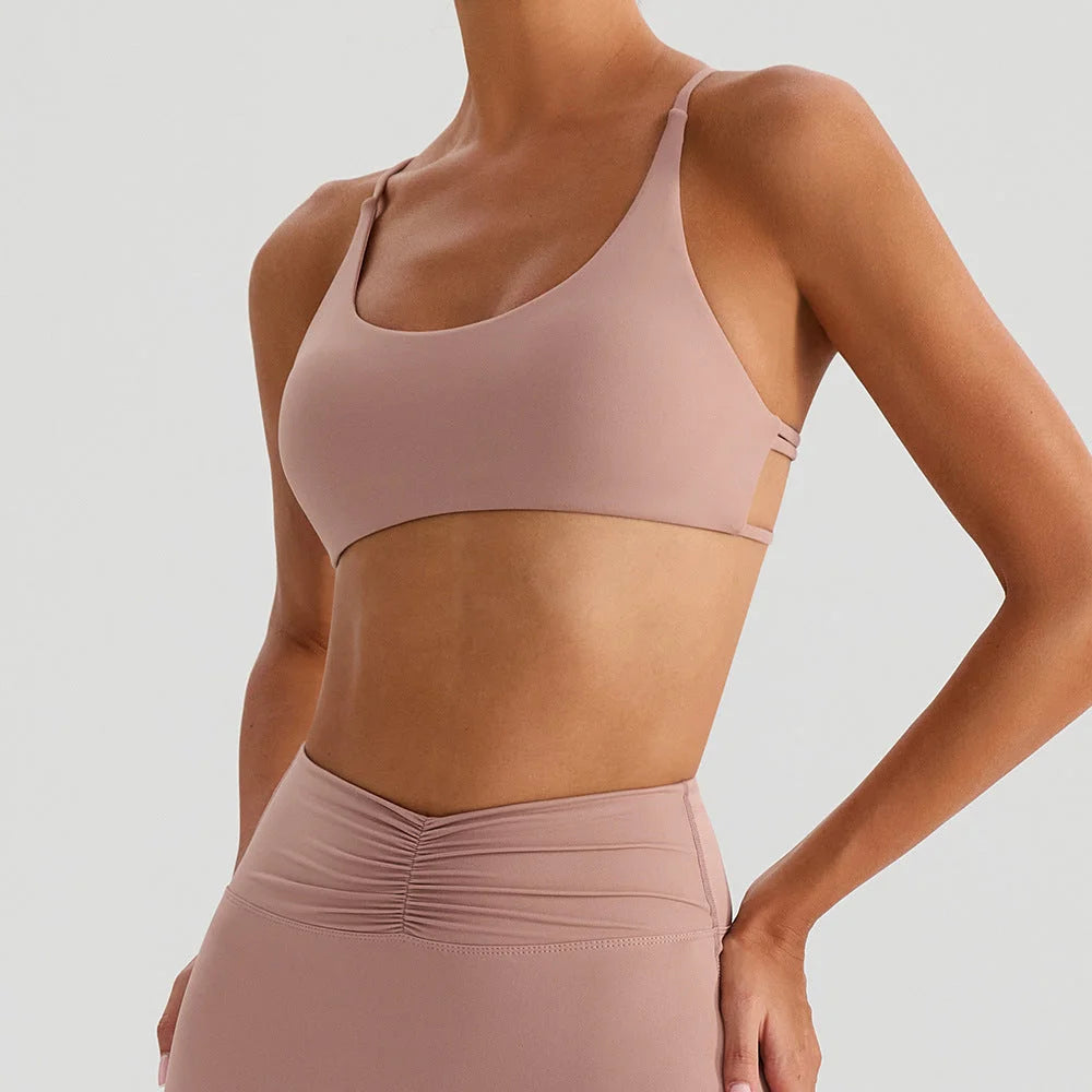 Crisscross Back Invisible Sports Bra with Pad