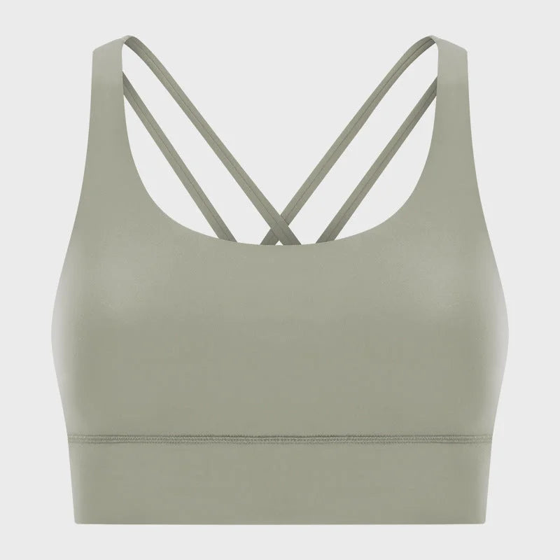 Summer Naked-Sense Cross-Back High-Intensity Yoga Bra
