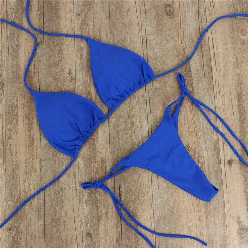 sexy adjustable tie bikini with padded cups