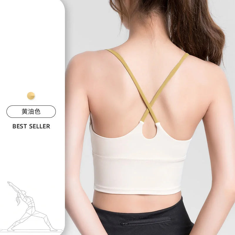 Summer Thin Strap Rear-Coverage Sports Bra