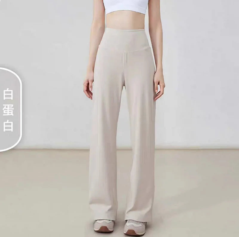 High Waisted Wide Leg Yoga Pants Women Loose Drape Slimming
