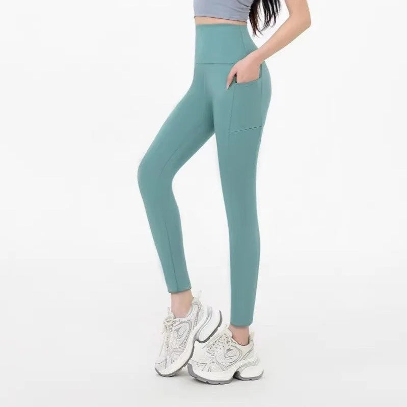 High Waist Butt-Lifting Yoga Leggings with Side Pockets