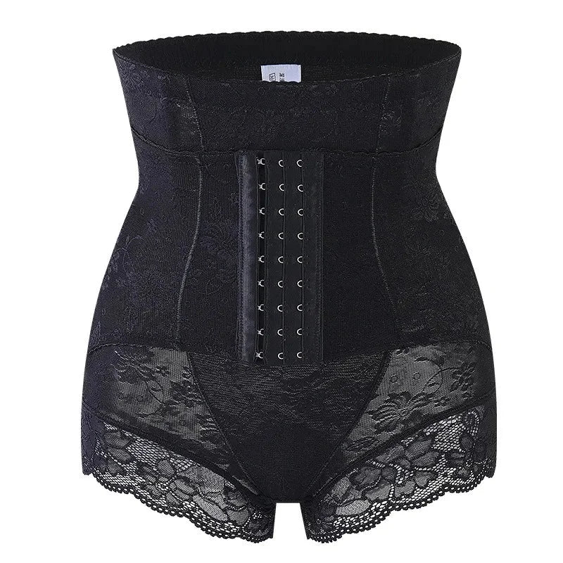 Lace High Waisted Shapewear Tummy Control Panties with Steel Bones