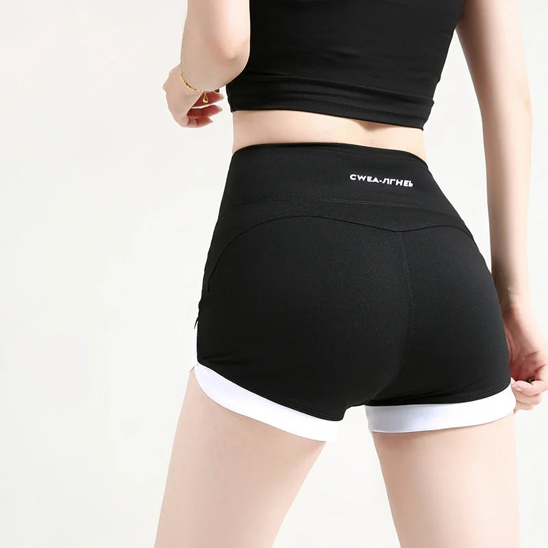 Summer Peach High-Waist Active Shorts with Butt Lifter & Quick-Dry Fabric