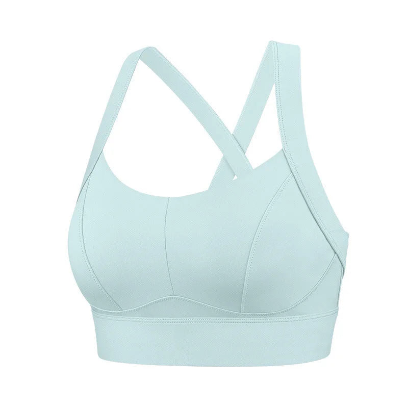 High-Intensity Running Sports Bra - Anti-Vibration Pull-Through Support Bra