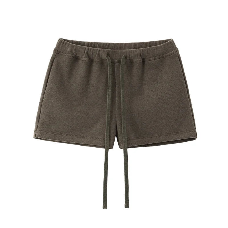 low rise drawstring shorts, cotton lounge shorts, summer active shorts
